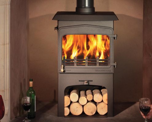Wildwood 6kW woodburning stove with integral log store