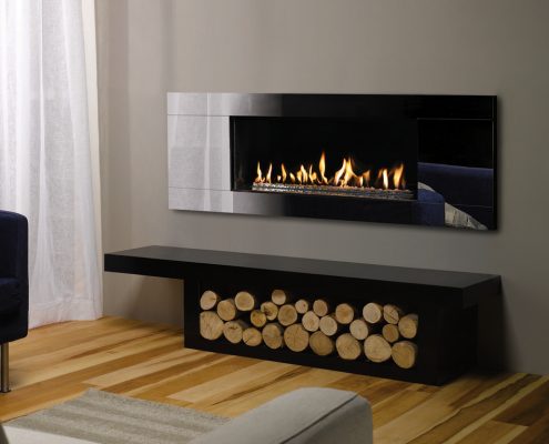 Gazco Studio 2 Glass gas fire, Balanced Flue Glass Fronted with White stone fuel bed