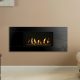 Gazco Studio 1 Slimline Glass gas fire, Glass Fronted with White Stone fuel bed & Black Reeded Lining