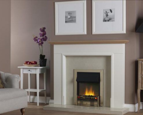 Dimplex Optiflame Danesbury Hearth Mounted Electric Fire in Antique Brass