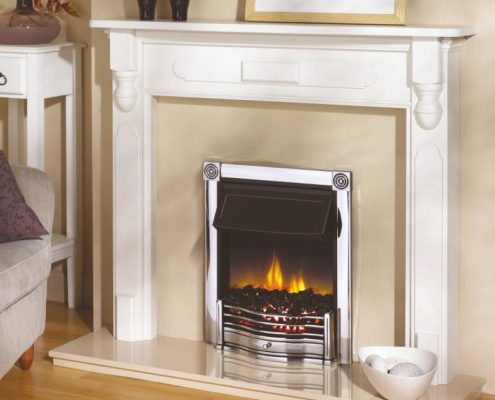 Dimplex Optiflame Horton Hearth Mounted Electric Fire in Chrome