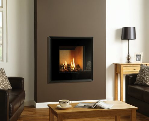 Gazco Riva2 530 Evoke Glass gas fire with Graphite rear and Vermiculite lining