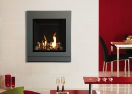 Gazco Riva2 530 Evoke Steel gas fire with Graphite front, Graphite rear and Vermiculite lining