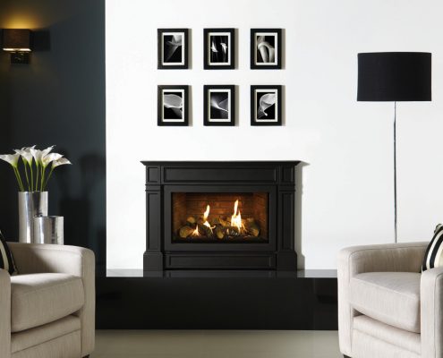 Gazco Riva2 530 gas fire with Brick effect lining