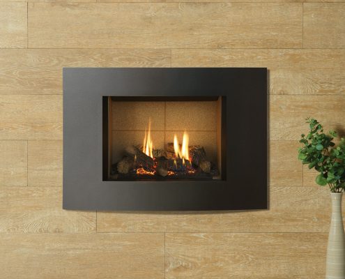 Gazco Riva2 500 Verve XS gas fire in Graphite with Vermiculite lining