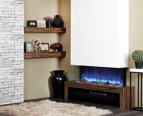 Focus Fireplaces Alcove Shelves in Zebrano Finish