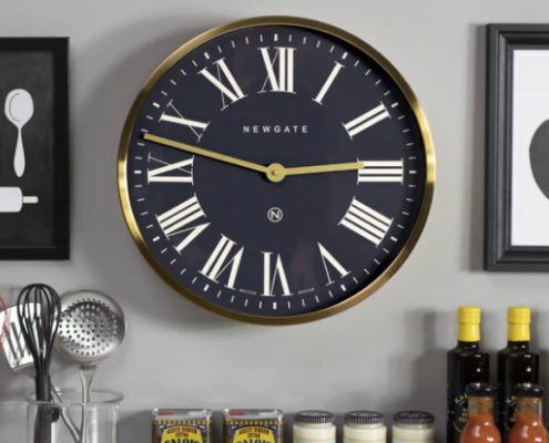 Mr Butler - Large Roman Numeral Wall Clock | Radial Brass Effect