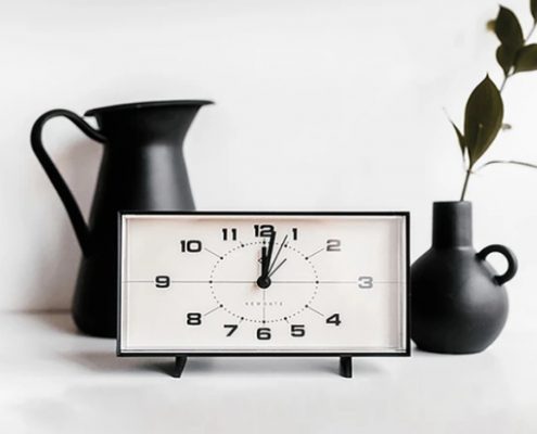 Wideboy - Mid-Century Retro Alarm/Desk Clock | Silent ‘No Tick’ | Black
