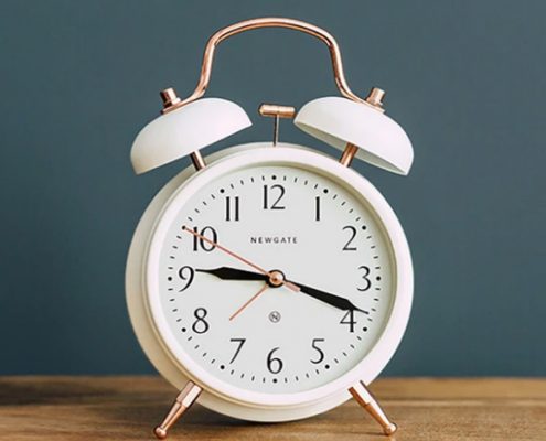 Brick Lane Alarm - Classic Twin-Bell Alarm | Cream & Copper Effect Details | Silent ‘No Tick’