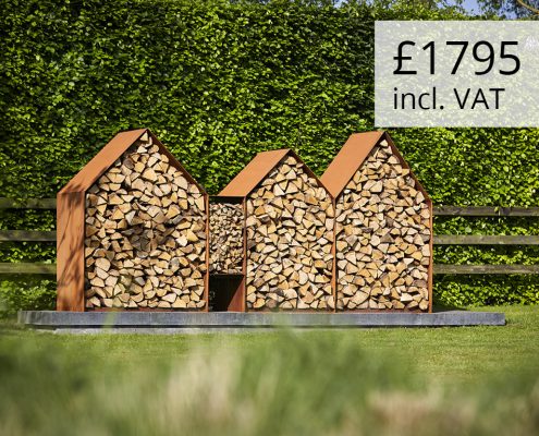 RB73 Bruges - wood storage in CorTen steel - Price £1795