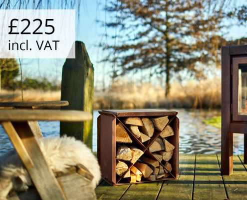 RB73 Blox - wood storage in CorTen steel - Price £225