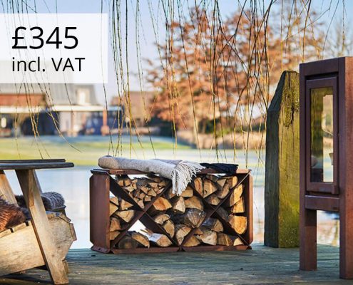 RB73 Bloxx - wood storage in CorTen steel - Price £345