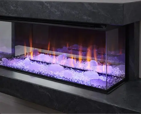 British Fires: New Forest Brockenhurst electric fire - Purple Diamond Light