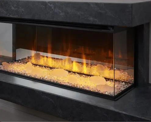 British Fires: New Forest Brockenhurst electric fire - Orange Diamond Light