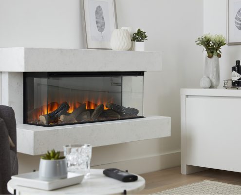 British Fires: New Forest Winchester electric fire - White Marble Effect