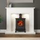 Elgin & Hall - 54” Holton ingle- nook in White micro marble with Smartsense LED lights