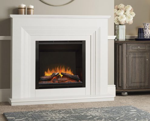 Elgin & Hall - 48” Vitalia electric fireplace in Manila micro marble complete with the 900 electric fire