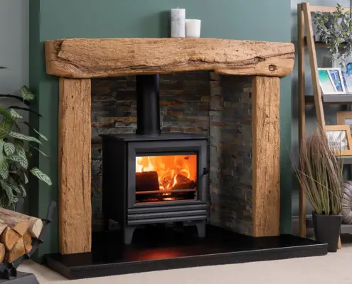 2025-FocusCast-non-combustable-beams-6 FocusCast Jorvik Surround in a Honey Oak Finish