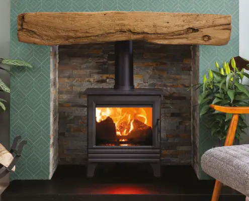 2025-FocusCast-non-combustable-beams-7 FocusCast York beam in a Honey Oak Finish