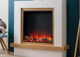 Focus Vermont 60 electric suite in light oak veneer and white. For the Gazco eStudio 60R