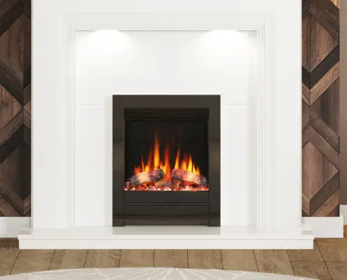 Diamond electric fires - iQFX-16 inset electric eFire in Black Nickel