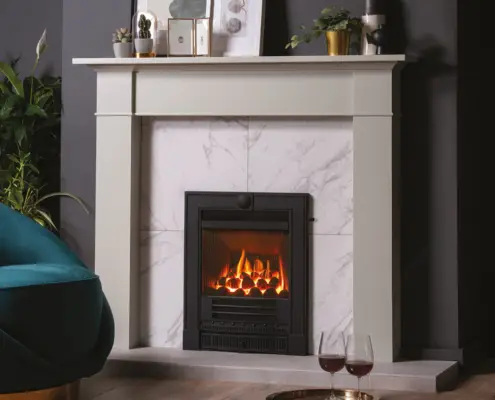 Logic HE Conventional flue, Winchester complete front in Matt Black