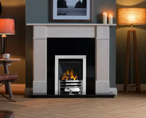 Legend Vantage Gas Fire - Coal Effect Chrome Trim