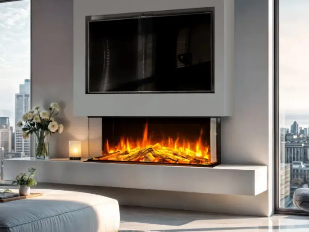 media-walls-fires-Celsi-Fires- Media Wall Fires - Celsi DLX 1000 electric fire - 3 sided