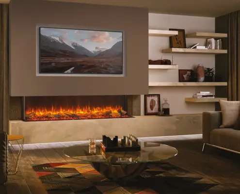 eReflex 195RW with Oak Log effect shown as three sided installation