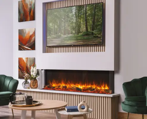 Media Wall Fires - eReflex 150RW installed as three sided