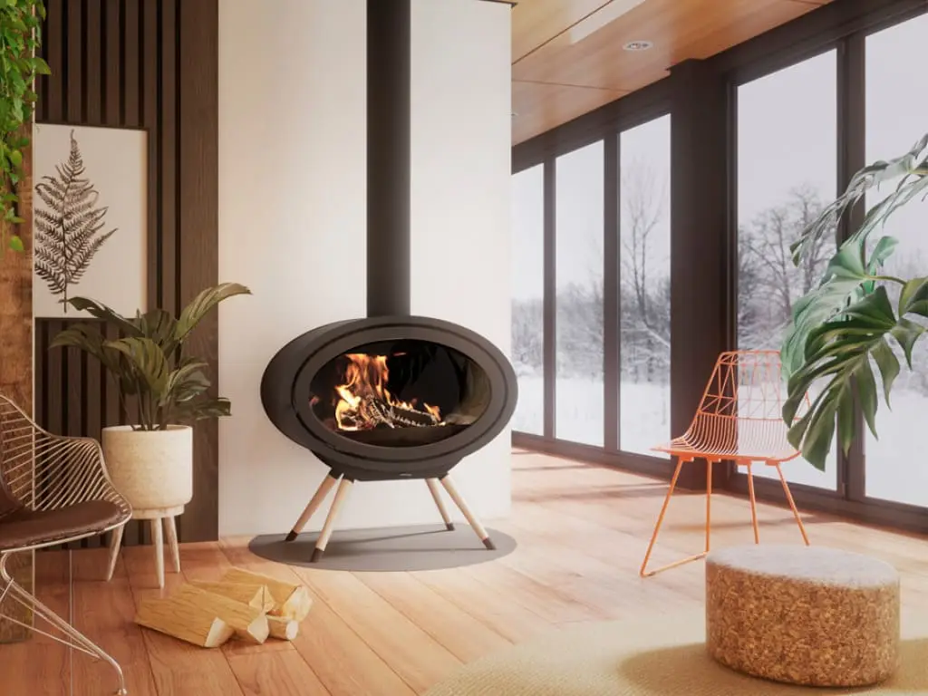 Oval-wood-burning-stoves- Dik Geurts - Oval Front, Legs - wood-burning stove